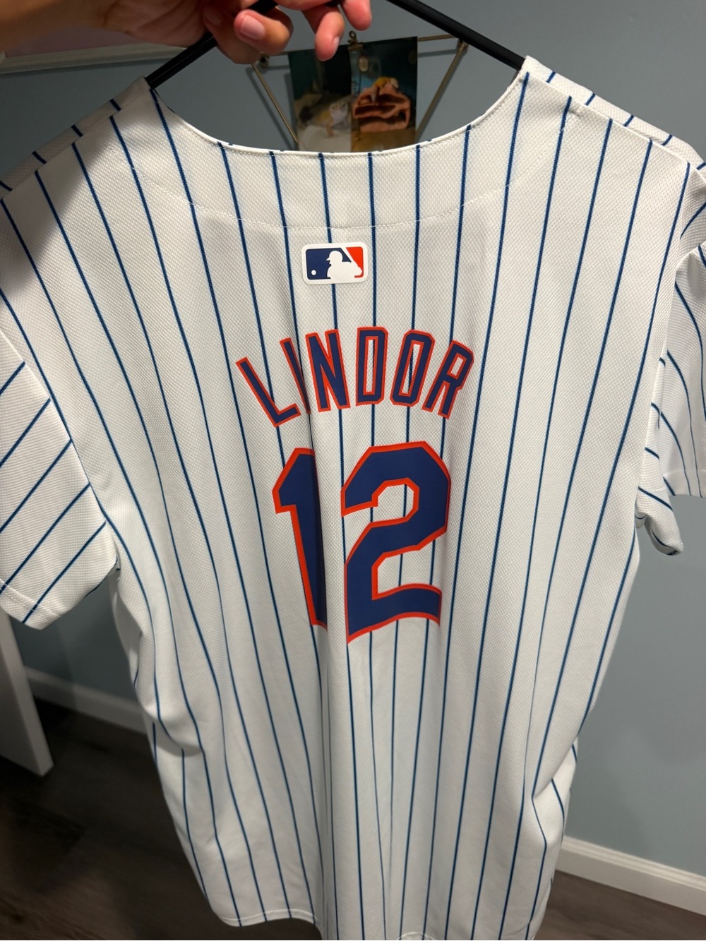 Francisco Lindor #12 Kids Baseball Jersey - White/Blue